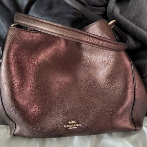 Coach Bronze Edie 1480 Metallic Pebble Leather Shoulder Bag